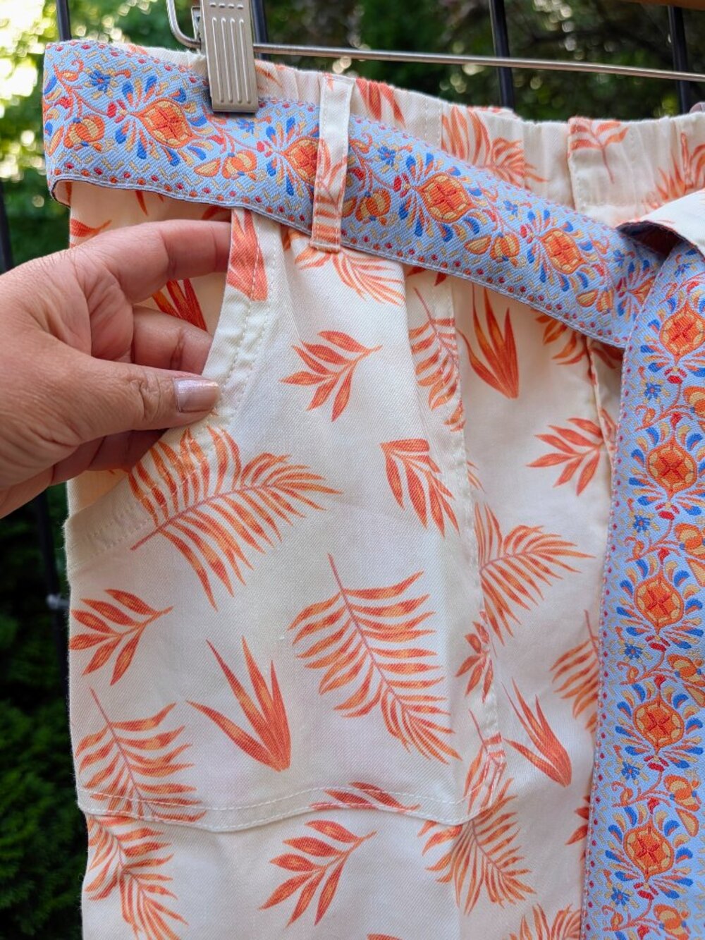 Soft Surroundings - Orange leaves and blue Embroider Belt - Size M (10/12) - NWT - Picture 7 of 13